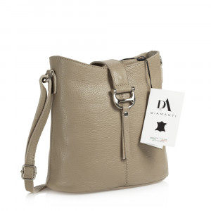 Geanta dama de umar din piele naturala DiAmanti Fabia Taupe Chiaro